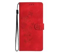 Rnrieyta Miagon Coque Portefeuille pour Samsung Galaxy A54 5G,Porte Carte Gaufrée Fleur Papillon Cover à Clapet Magnétique Housse Portefeuille PU Cuir Etui pour Femme