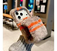 Rnrieyta Miagon Coque pour Realme C21Y/C25Y,Étui Femmes Doux Hiver échauffer Mignon Lapin Cheveux Faux Fourrure Peluche Duveteux Chaudes Housse de Protection