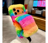 Rnrieyta Miagon Coque pour Realme C21Y/C25Y,Femmes Doux Hiver échauffer Mignon Lapin Cheveux Faux Fourrure Peluche Duveteux Chaudes Étui Housse de Protection