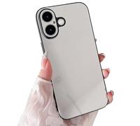 Rnrieyta Miagon Noir Cadre Caméra Objectif Protection Miroir Coque pour iPhone 17,Housse Clair Brillant Maquillage Mirror Effet Rigide PC Mince Bumper Etui Cover Coquille