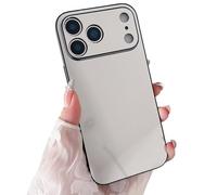 Rnrieyta Miagon Noir Cadre Miroir Coque pour iPhone 17 Pro Max,Housse Brillant Maquillage Placage Mirror Effet Rigide Mince Bumper Etui Cover Coquille de Protection
