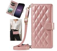 Rnrieyta Miagon pour Honor X7A 4G Réglable Collier Coque,Étui avec Cordon Rhombique Flip Portefeuille PU Cuir Porte Cartes Magnétique Crossbody Cover