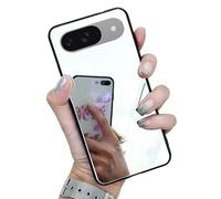 Rnrieyta Noir Cadre Miroir Coque pour Google Pixel 7A,Housse Clair Brillant Maquillage Mirror Effet Rigide PC Mince Bumper Etui Cover Coquille de Protection