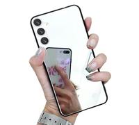 Rnrieyta Noir Cadre Miroir Coque pour Samsung Galaxy A16 5G/4G,Housse Clair Brillant Maquillage Mirror Effet Rigide PC Mince Bumper Etui Cover Coquille de Protection