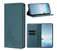 Rnrieyta pour Honor 90 Lite RFID Coque Antichoc Housse Portefeuille en Cuir PU Embossé Fleur Porte-Cartes Support Réglable Magnétique Étui