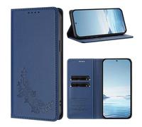 Rnrieyta pour Honor 90 Lite RFID Coque Antichoc Housse Portefeuille en Cuir PU Embossé Fleur Porte-Cartes Support Réglable Magnétique Étui