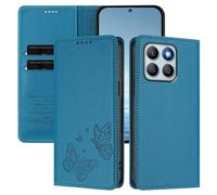 Rnrieyta pour Honor X8C 4G RFID Coque Antichoc Housse Portefeuille en Cuir PU Embossé Papillon Porte-Cartes Support Réglable Magnétique Étui