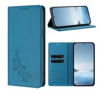 Rnrieyta pour Honor X8D 4G RFID Coque Antichoc Housse Portefeuille en Cuir PU Embossé Fleur Porte-Cartes Support Réglable Magnétique Étui