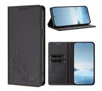 Rnrieyta pour Xiaomi Redmi 9C RFID Coque Antichoc Housse Portefeuille en Cuir PU Embossé Fleur Porte-Cartes Support Réglable Magnétique Étui