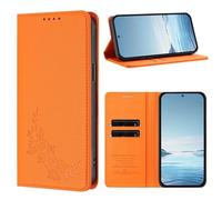 Rnrieyta pour Xiaomi Redmi 9C RFID Coque Antichoc Housse Portefeuille en Cuir PU Embossé Fleur Porte-Cartes Support Réglable Magnétique Étui