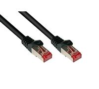 RNS® Câble patch avec becs d'encliquetage Protection, Cat. 6, S/FTP, PIMF, PVC, 250 MHz, noir, 0,15 m, Good Connectionsh