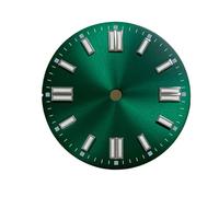 RNSZKIPJ Accessoires de montre motif soleil cadran barre clou vert lettrage lumineux adapté pour mouvement NH35/8215/2836, Too Green, 28.5MM