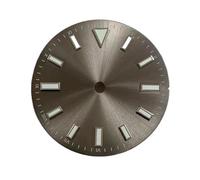 RNSZKIPJ Accessoires de montre motif soleil cadran barre clou vert lettrage lumineux adapté pour mouvement NH35/8215/2836, Motif soleil romain gris, 28.5MM