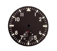 RNSZKIPJ Cadran de montre 38,8 mm grand vert volant lumineux littéralement adapté aux mouvements ETA6497/98/ST3600/3620, Disque noir (disque secondaire 6 heures), taille unique