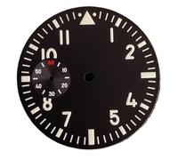RNSZKIPJ Cadran de montre 38,8 mm grand vert volant lumineux littéralement adapté aux mouvements ETA6497/98/ST3600/3620, Disque noir (disque 9 heures), taille unique