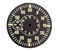 RNSZKIPJ Cadran de montre 38,8 mm grand vert volant lumineux littéralement adapté aux mouvements ETA6497/98/ST3600/3620, Disque noir (disque secondaire à l'échelle jaune 9o'clock), taille unique