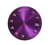 RNSZKIPJ Nouveaux accessoires de montre japonais modifiés pour NH35NH36 Mouvement automatique Diamètre 28,5 mm Cadran en pierre Rose Phnom Penh, Motif violet, taille unique