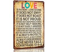 RNUMLIGH 1 Corinthians 13 4 8 Love Is Patient Is Kind Metal Sign Scripture Wall-Art for Wedding Gift X 12 in