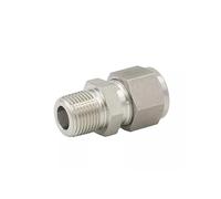 RNUMLIGH 1PC 304 Stainless Steel Double Ferrule Fitting 6mm OD Tube to 1/4" Hex Male Thread Straight Joint