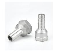 RNUMLIGH 1PC 304 Stainless Steel Female Thread Water Pipe Joint Hose 1/4" BSP x 6mm