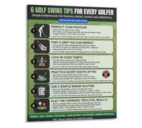 RNUMLIGH 6 Swing Tips Poster for Every Golfer Training Guide Steps Chart Gifts for Men Wall-Art Decor(Unframed,12x18inch(30x45cm))