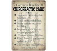 RNUMLIGH 7 Common Benefits of Chiropractic Care Knowledge Vintage Metal Sign Chiropractor Office Wall Decor Tin 8 X 12 in