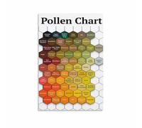 RNUMLIGH Allergen Guide Poster, Pollen Chart with Seasonal Information Wall-Art for Family Home, School Nurse Office, Gift(Framed,16x24inch(40x60cm))