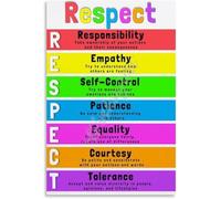RNUMLIGH Anti Bullying Awareness Poster Choose Respect Classroom Decor Wall-Art for Elementary School Hallway Library or Bulletin Board(Framed,16x24inch(40x60cm))