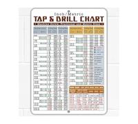 RNUMLIGH Antique Look Machinist Reference Metal Sign Tap Drill Size Metric Thread Decimal Equivalent Conversion Chart for Home Machine Shop Garage Man Cave Workshop Display 8 X 12 inch