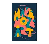 RNUMLIGH Artist & Creator Wall Art - “Make More Art” Motivational Quote Canvas, Colorful Abstract Print for Studio, Home Office & Living Room (Framed,12x18inch(30x45cm))