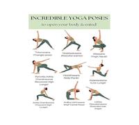 RNUMLIGH Beginner Yoga Poster Daily Flow Sequence Chart Stretching Poses Guide for Home Practice Wellness Gym Mindfulness Wall-Art Learning Tool (Framed,16X24inch(40X60cm))