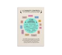 RNUMLIGH Boho Mindfulness Poster - I Can Control Affirmation, Mental Health Wall-Art for Calm Corner, Yoga Room, Home Office(Framed,12x18inch(30x45cm))