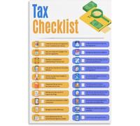 RNUMLIGH Business Tax Checklist Poster Document Compliance Accounting Decor | Year round reference for quarterly estimates and year end filing(Framed,12x18inch(30x45cm))