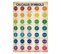 RNUMLIGH Calculus Symbols Math Metal Sign Educational Reference for Algebra Geometry Classroom Wall Decor Teacher Gift 8 X 12 inch