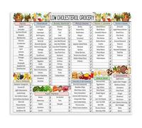 RNUMLIGH Canvas Wall-Art for Kitchen Low Cholesterol Foods Reference Chart Grocery List Print Ready to Hang(Framed,08x12inch(20x30cm))