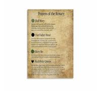 RNUMLIGH Catholic Rosary Prayer Guide Canvas Wall-Art How To Pray The Poster for Home Space or Classroom(Unframed,08x12inch(20x30cm))