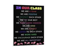 RNUMLIGH Classroom Community Poster In Our Class We Try Our Best Motivational Educational Wall-Art