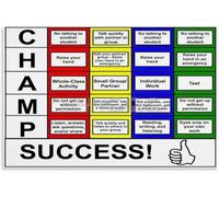 RNUMLIGH Classroom Management Tool CHAMPS Behavior System Poster Expectations Chart Educational Art for School Counseling(Framed,16x24inch(40x60cm))