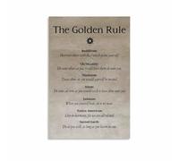 RNUMLIGH Comparative Religions Poster The Golden Rule Teaching Inspirational Educational Wall-Art for Study Library Office Decor(Unframed,16x24inch(40x60cm))