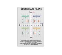 RNUMLIGH Coordinate Plane Poster, XY-Axis Grid & Quadrants Chart, Educational Math Wall-Art for Algebra Class, Students(Unframed,16x24inch(40x60cm))