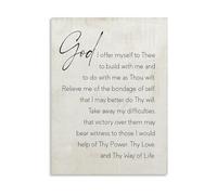 RNUMLIGH Daily Affirmation Wall-Art Canvas Print for Serenity Courage Wisdom Inspirational Home Bedroom Decor(Framed,16x24inch(40x60cm))