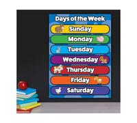 RNUMLIGH Days of the Week Poster Educational Calendar Chart for Toddlers Preschool Classroom Wall Decor Homeschool(Framed,16x24inch(40x60cm))