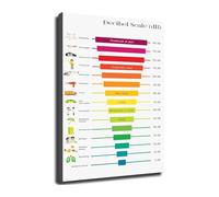 RNUMLIGH Decibel Noise Chart Canvas Wall-Art Educational Poster Hearing Guide for Workplace School Classroom Decor(Framed,08x12inch(20x30cm))
