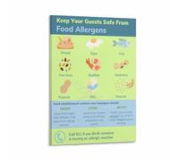 RNUMLIGH Educational Food Allergens Poster Major Allergy Chart Information Guide Kitchen Wall-Art Canvas Decor(Unframed,12x18inch(30x45cm))