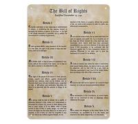 RNUMLIGH Educational History Metal Sign Important Documents Wall-Art for Government Classroom School Library Study Room 8 X 12 inch