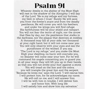 RNUMLIGH Encouraging Psalm 91 Poster - Faith Based Christian Wall-Art for Believers Home Prayer Room(Framed,12x18inch(30x45cm))