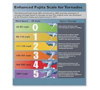 RNUMLIGH Enhanced Fujita Scale Tornado Intensity Chart Educational Weather Poster Canvas Wall-Art for Science Classroom Home Office(Unframed,16x24inch(40x60cm))