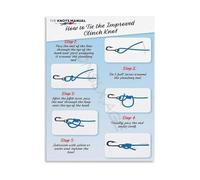 RNUMLIGH Essential Fishing Knots Guide Canvas Wall-Art Print for Home Decor Man Cave Office Wall Hanging(Unframed,12x18inch(30x45cm))
