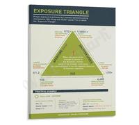 RNUMLIGH Exposure Triangle Poster Aperture Shutter Speed ISO Guide Mastering Photography Basics(Framed,08x12inch(20x30cm))