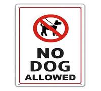 RNUMLIGH Fade Resistant Waterproof No Dogs Allowed Sign Yard Business Library Office Mall Park Public Place Rust Aluminum 8 X 12 in